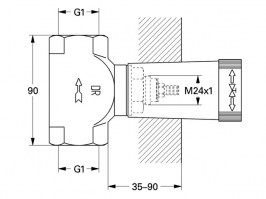 CUERPO EMPOTRADO LLAVE PASO GROHE